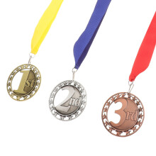 Mini trofeu premiu 3 buc medalii de competiție sportivă argint și cupru