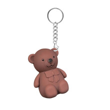 2 in 1 Cute Bear Keychain Waterproof Matte Velvet Lipstick and Long Lasting Moisturizing Lip Gloss for Women