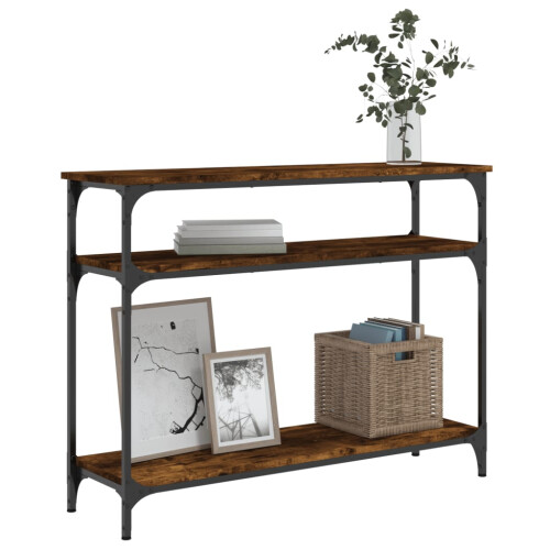 Berkfield Console Table Smoked Oak 100x29x75 cm Engineered Wood 2