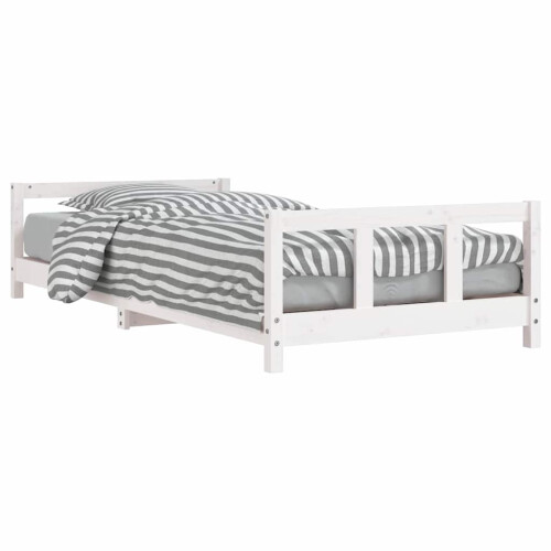 Berkfield Kids Bed Frame White 90x200 cm Solid Wood Pine 1
