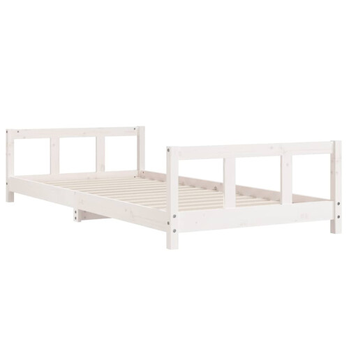 Berkfield Kids Bed Frame White 90x200 cm Solid Wood Pine 2