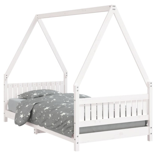 Berkfield Kids Bed Frame White 90x190 cm Solid Wood Pine 1