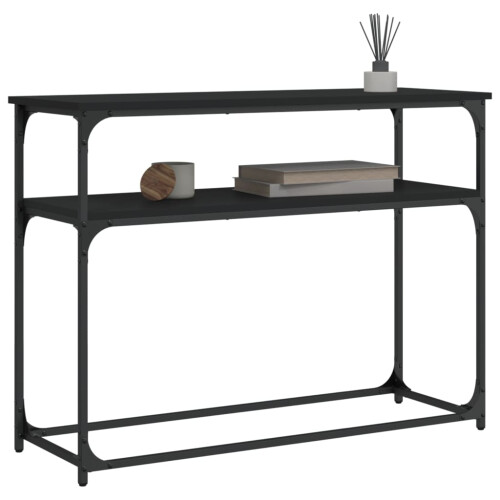 Berkfield Console Table Black 100x35.5x75 cm Engineered Wood 2
