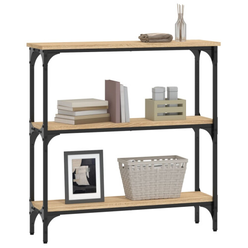 Berkfield Console Table Sonoma Oak 75x22.5x75 cm Engineered Wood 2