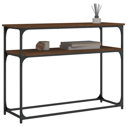 Berkfield Console Table Brown Oak 100x35.5x75 cm Engineered Wood 2