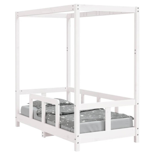 Berkfield Kids Bed Frame White 70x140 cm Solid Wood Pine 1