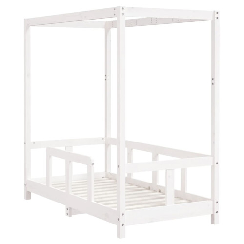 Berkfield Kids Bed Frame White 70x140 cm Solid Wood Pine 2
