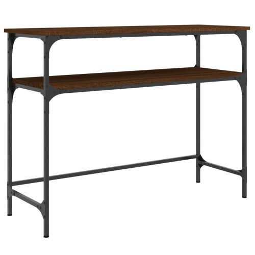 Berkfield Console Table Brown Oak 100x35.5x75 cm Engineered Wood 1