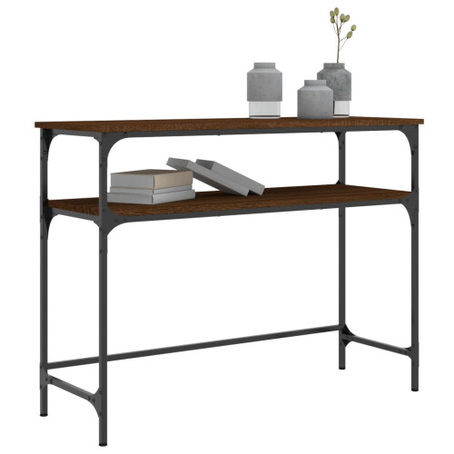 Berkfield Console Table Brown Oak 100x35.5x75 cm Engineered Wood 2