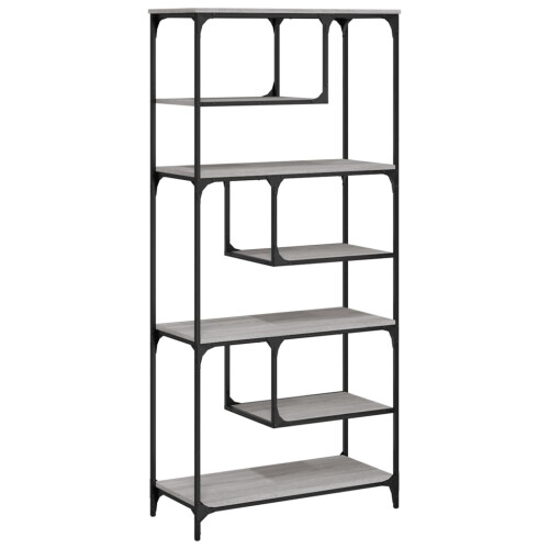 Berkfield Bookcase Grey Sonoma 81x36x176 cm Engineered Wood 1