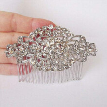 Elegant Crystal Wedding Hair Comb, Silver Rhinestone Bridal Hair Accessory for Bride Styling
