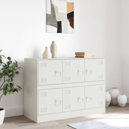 Berkfield Sideboard White 99x39x73 cm Steel 2