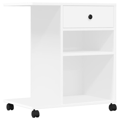 Berkfield Printer Stand with Wheels White 60x40x68.5 cm 1