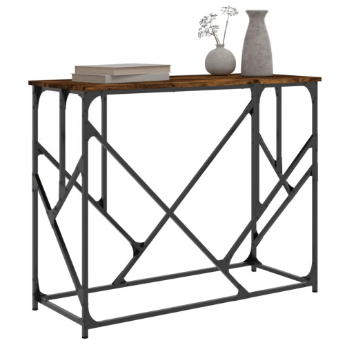 Berkfield Console Table Smoked Oak 100x40x80 cm Engineered Wood 2