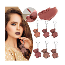 2 in 1 Matte Lipstick Keychain for Women, Long Lasting Waterproof Velvet Lip Gloss with Moisturizing Finish