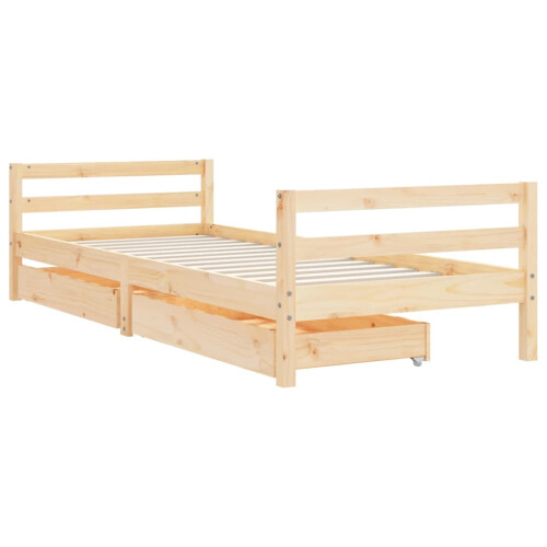 Berkfield Kids Bed Frame with Drawers 80x200 cm Solid Wood Pine 2