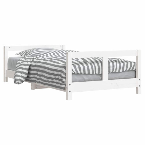 Berkfield Kids Bed Frame White 80x160 cm Solid Wood Pine 1