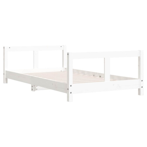 Berkfield Kids Bed Frame White 80x160 cm Solid Wood Pine 2