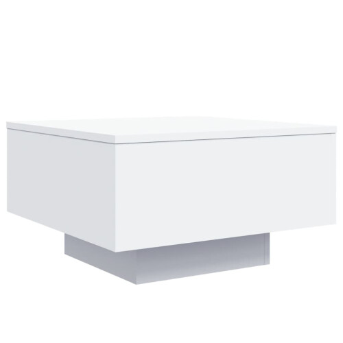 Berkfield Coffee Table with LED Lights White 55x55x31 cm 2