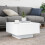 Berkfield Coffee Table with LED Lights White 55x55x31 cm 5