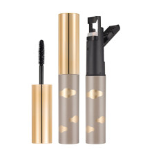 4D Silk Fiber Mascara Black 2 in 1 Lengthening and Volumizing Waterproof No Clumping Long Lasting Lash
