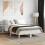 Berkfield Bed Frame without Mattress White 135x190 cm Double Solid Wood Pine 3