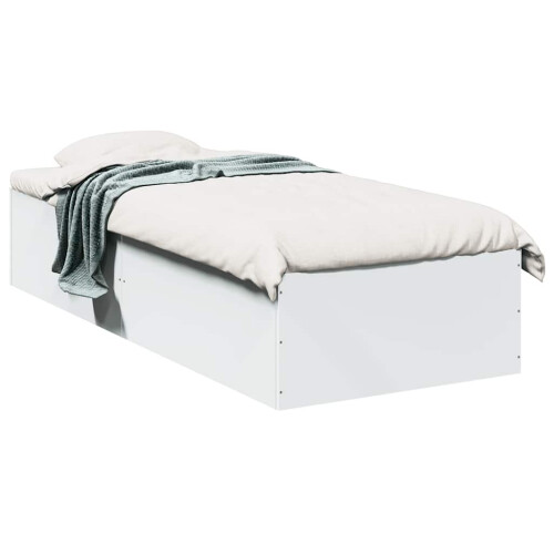 Berkfield Bed Frame without Mattress White 75x190 cm Small Single Engineered Wood 1