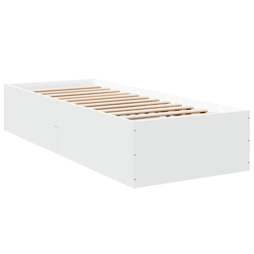Berkfield Bed Frame without Mattress White 75x190 cm Small Single Engineered Wood 2