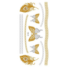 Metallic Temporary Tattoo Sticker MT14 Waterproof SkinSafe Body Art for Party and Cosplay