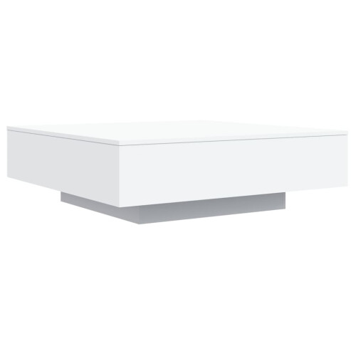 Berkfield Coffee Table with LED Lights White 100x100x31 cm 2