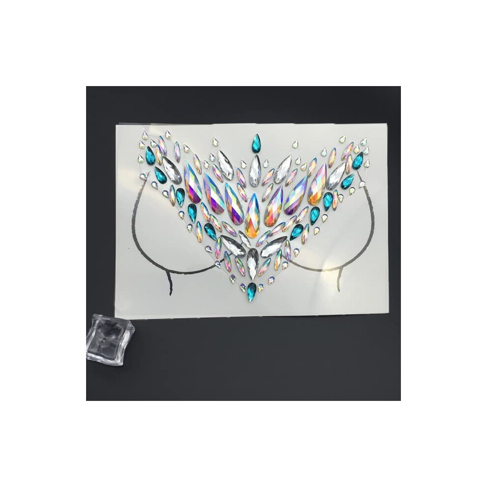 Body Glitter Jewels Face Rhinestone Stickers for Festival Makeup Crystal Chest Gems Easy Peel Sparkle TIXT0014