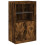 Berkfield Side Cabinet with LED Lights Smoked Oak Engineered Wood 3