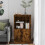 Berkfield Side Cabinet with LED Lights Smoked Oak Engineered Wood 4