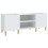 Berkfield Record Cabinet White 121x38x48 cm Engineered Wood 2