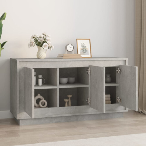 Berkfield Sideboard Concrete Grey 102x35x55 cm Engineered Wood 2