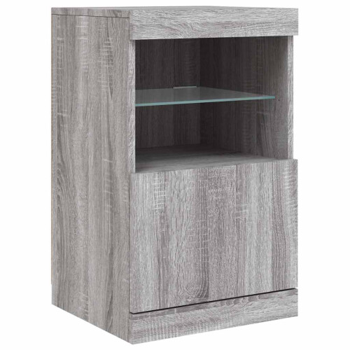 Berkfield Sideboard with LED Lights Grey Sonoma 41x37x67 cm 2