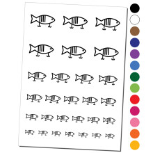 Black Fishing Lure Temporary Tattoos Waterproof Fake Body Art Decal Set Water Resistant Sheet