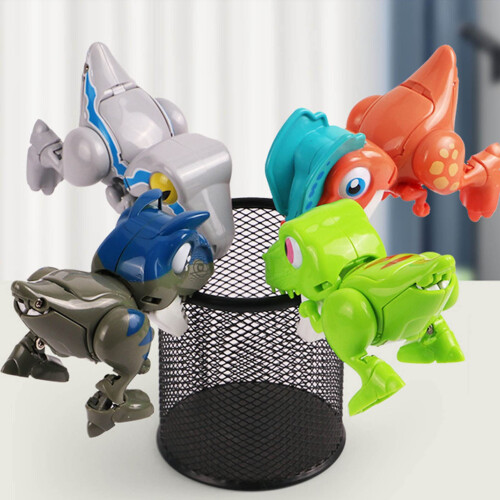 4PCS Mini Dinosaur Figures Set, Multicolor Transformable Desk Ornaments for Home and Office Decor 2