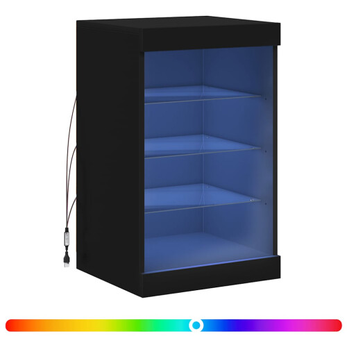 Berkfield Sideboard with LED Lights Black 41x37x67 cm 1