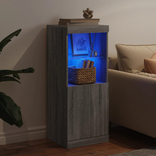 Berkfield Sideboard with LED Lights Grey Sonoma 41x37x100 cm 2