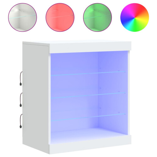 Berkfield Sideboard with LED Lights White 60.5x37x67 cm 1