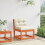 Berkfield Garden Sofa with Cushions Wax Brown Solid Wood Pine 3