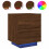 Berkfield Bedside Cabinet with LED Lights Brown Oak Engineered Wood 2