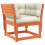 Berkfield Garden Sofa Armrest with Cushions Wax Brown Solid Wood Pine 2