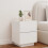 Berkfield Bedside Cabinet with LED Lights White Engineered Wood 4