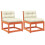 Berkfield Garden Sofas with Cushions 2pcs Wax Brown Solid Wood Pine 2