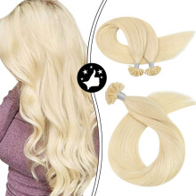 20 Inch Blonde U Tip Human Hair Extensions 613 Remy Fusion Prebonded Silky Straight Natural Hair