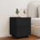 Berkfield Bedside Cabinet with LED Lights Black Engineered Wood 4