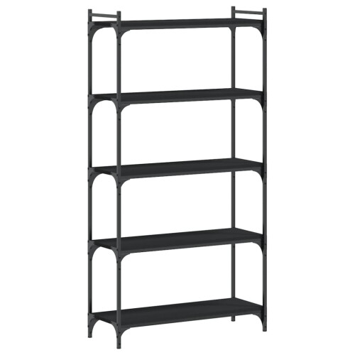 Berkfield Bookcase 5-Tier Black 80x30x154 cm Engineered Wood 1