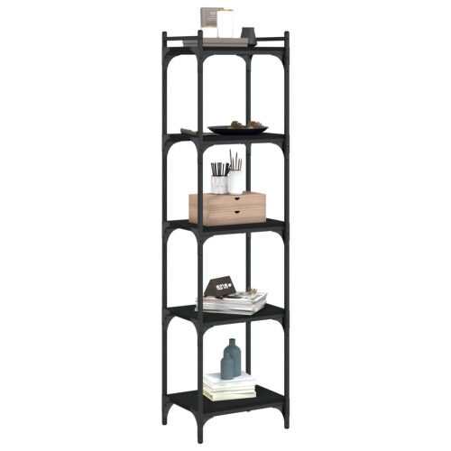 Berkfield Bookcase 5-Tier Black 40x30x154 cm Engineered Wood 2